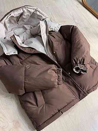 Куртка женская Fashions 87257 двухсторонняя пуффер с капюшоном коричневая с бежевым, коричневый с бежевым, L Киев