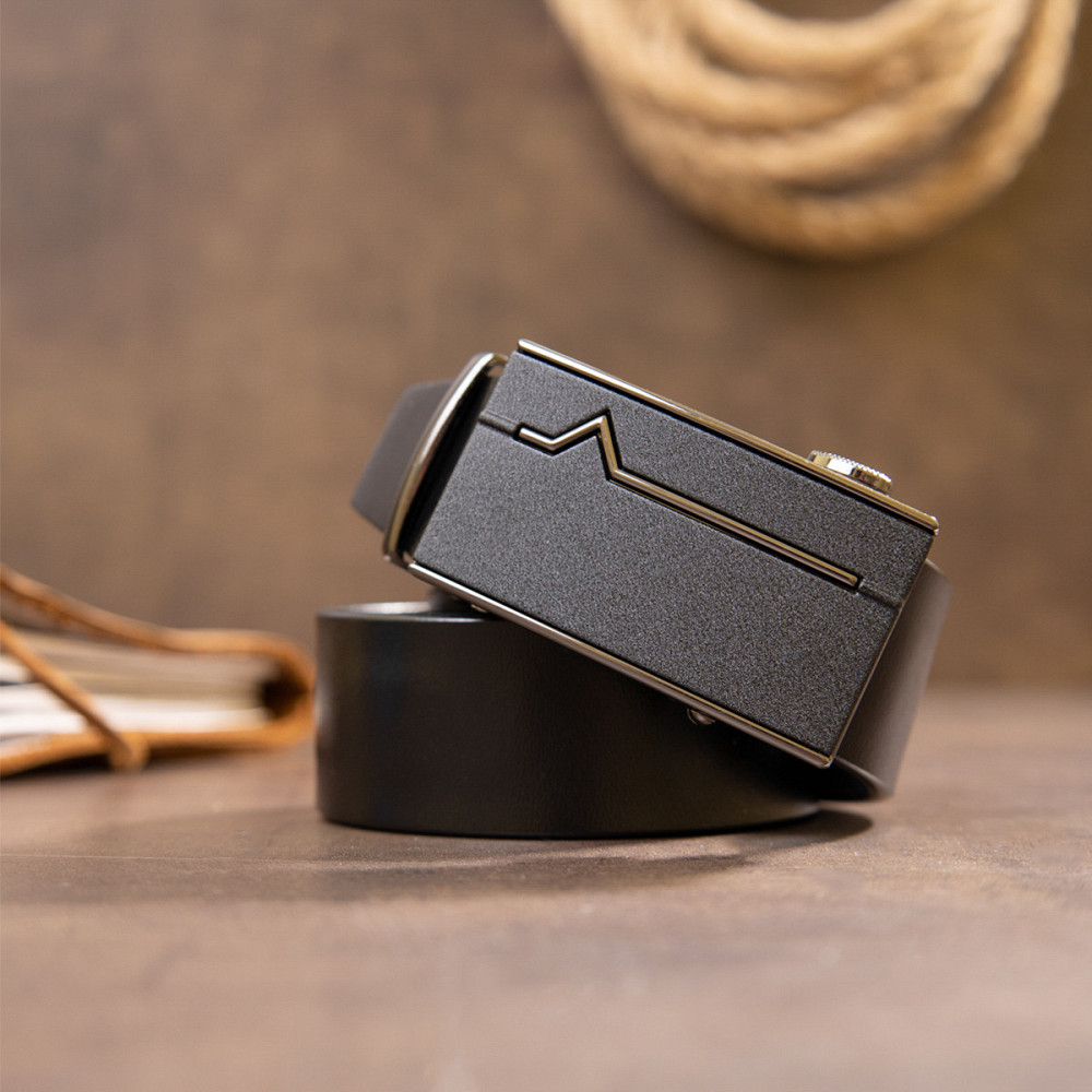 Ремень автомат мужской Vintage 20384 Черный Киев - изображение 5