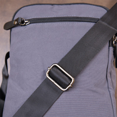 Сумка Vintage Текстильна чоловіча на два відділення Графітова (20659) Вінниця - фото 6