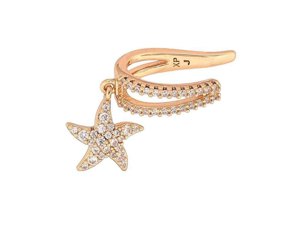 Сережки моно-кафа позолота 18K «Підвіска зірка з інкрустацією кристалами» 290820 ТМ XUPING Київ - фото 1