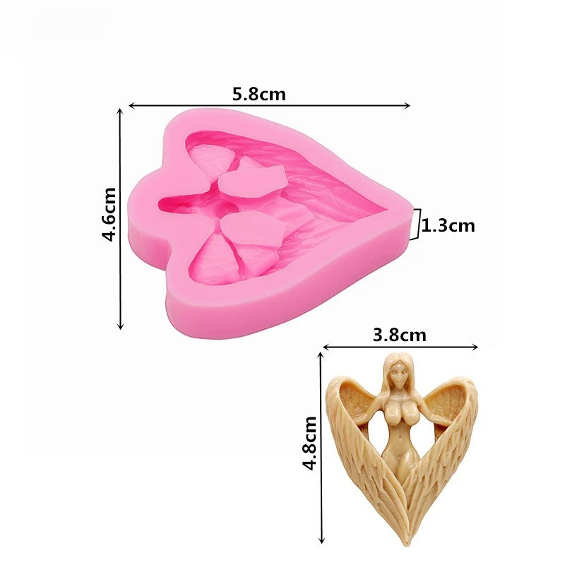 Молд силіконовий Ангел 58 на 46 мм рожевий Київ - фото 5