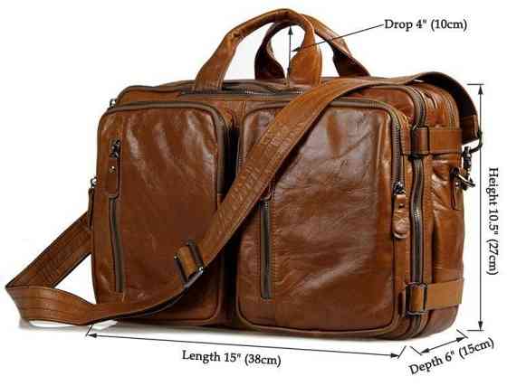 Сумка мужская Vintage 14353 трансформер Рыжий Киев