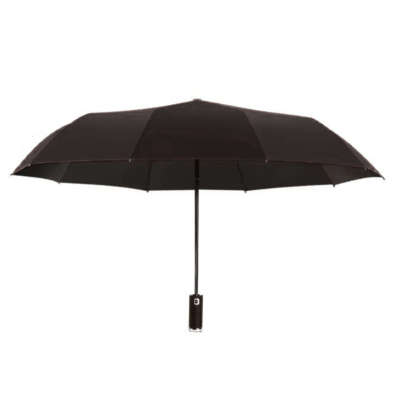 Парасолька з Led-ліхтариком на 10 спицях від дощу, сонця, діаметр 105 см, парасолька автоматична з вбудованим ліхтарем, чорна Кам'янець-Подільський