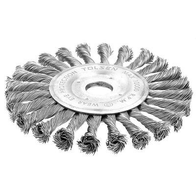 Щітка для електроінструменту Tolsen дискова плетена 125 мм х 22.2 мм, стальний дріт 0.3 мм (77533) Вінниця - фото 1