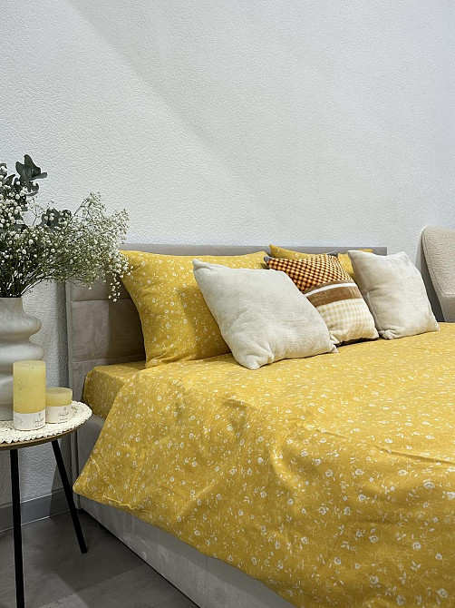 Ecotton Комплект постільної білизни Ecotton Євро двоспальний 210х220 см Квітка жовтий (250951) Коломия - фото 1
