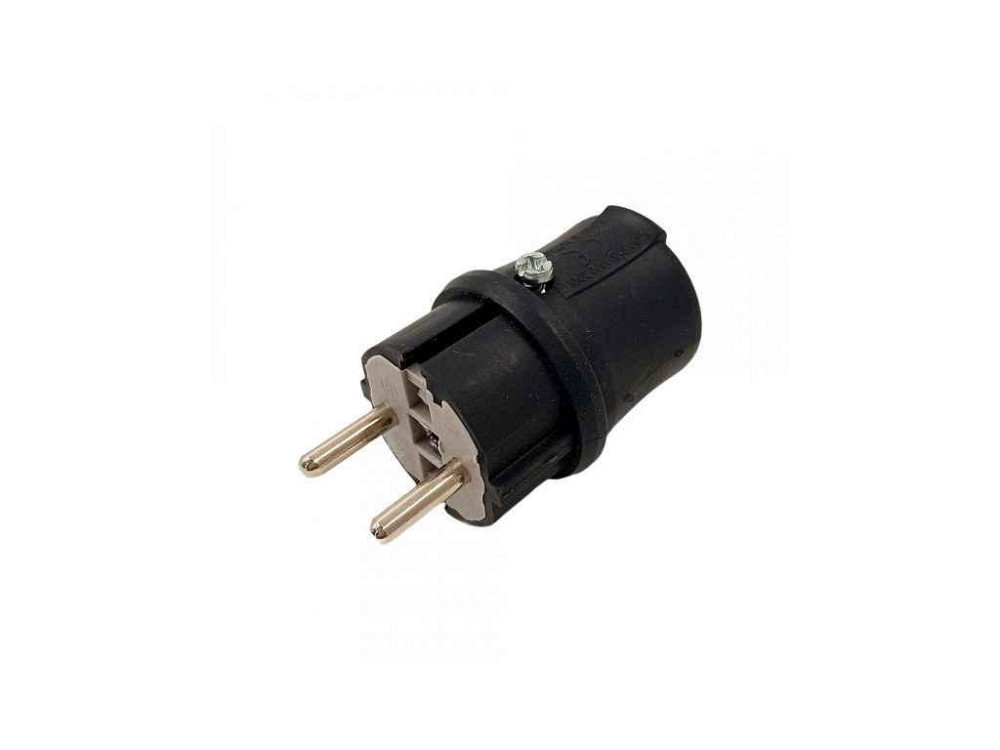 Вилка каучукова б/з 16A IP44 чорна BEM 11-102 ТМ BEMIS Київ - фото 1