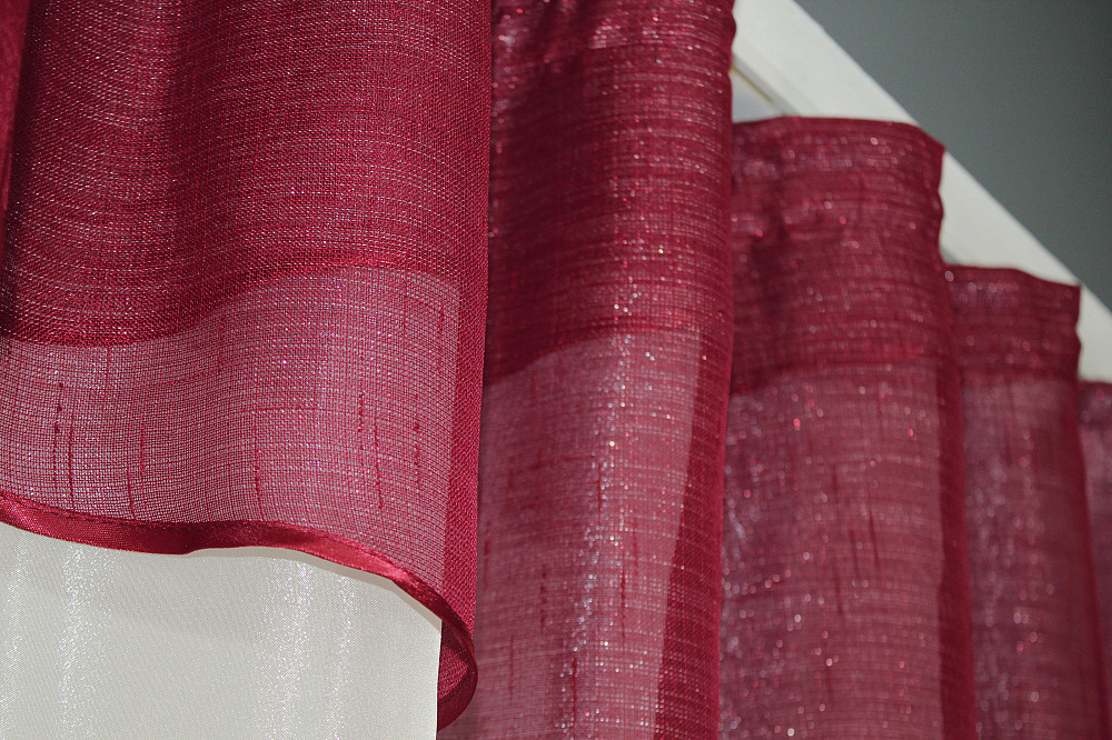 Кухонная занавеска VR-Textil № 00к молочный с бордовым 290х170 см (59-837) Киев - изображение 4