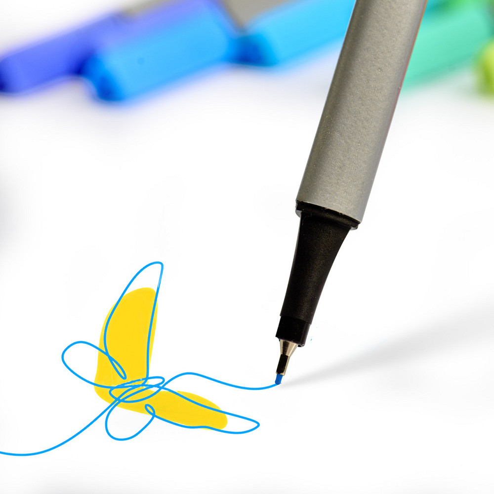 Набір різнокольорових лінерів у кейсі Fineliner 102 кольори 0.4 мм професійний набір лайнерів для скетчів Кам'янець-Подільський - фото 5