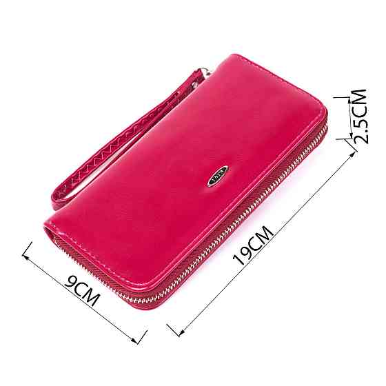 Кошелек женский на одну молнию из экокожи гладкий KIVI 19039 Малиновый Киев