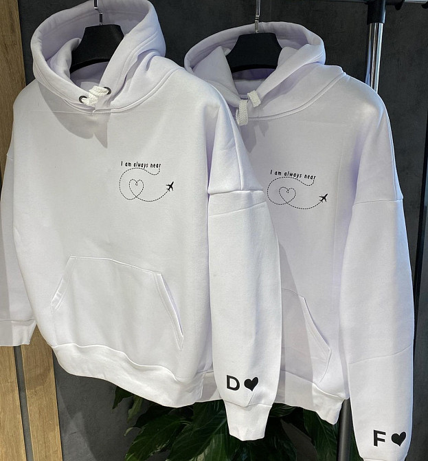 Парные худи со своим принтом. XL, XXL, Серый Черновцы - изображение 1