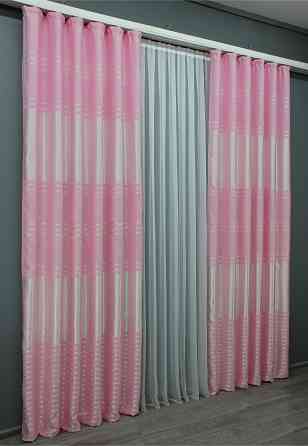 Комплект готовых штор VR-Textil Софт № 1414ш Розовый 150х270 см 2 шт (33-0282) Киев