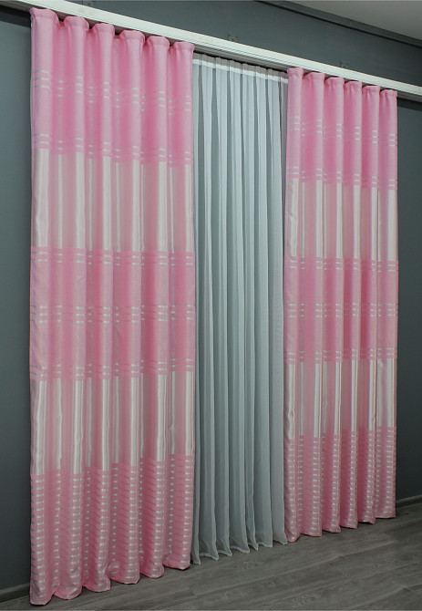 Комплект готовых штор VR-Textil Софт № 1414ш Розовый 150х270 см 2 шт (33-0282) Киев - изображение 5