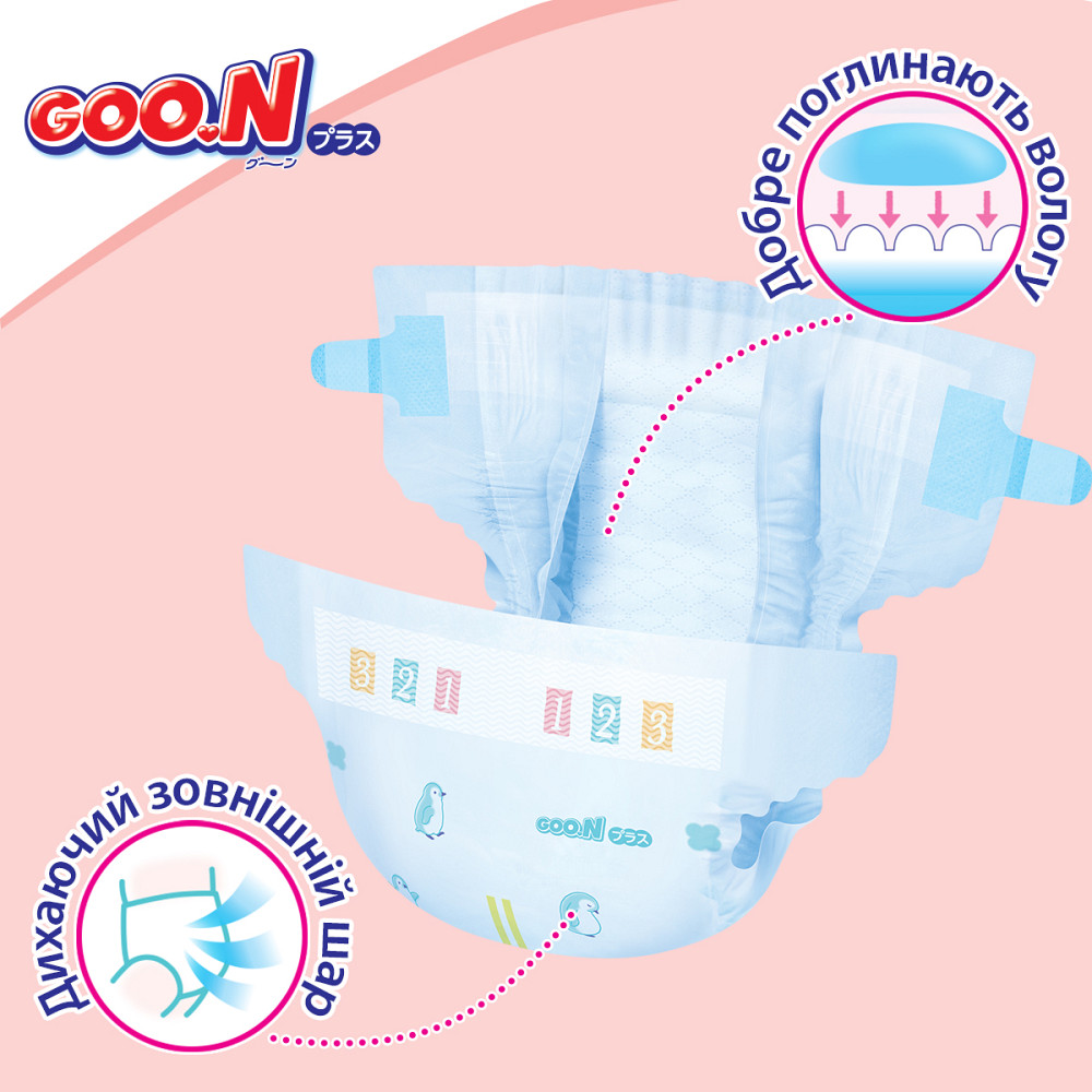 Підгузки Goo.N Plus для дітей (розмір 4(L), 9-14 кг, 44 шт) Дніпро - фото 9