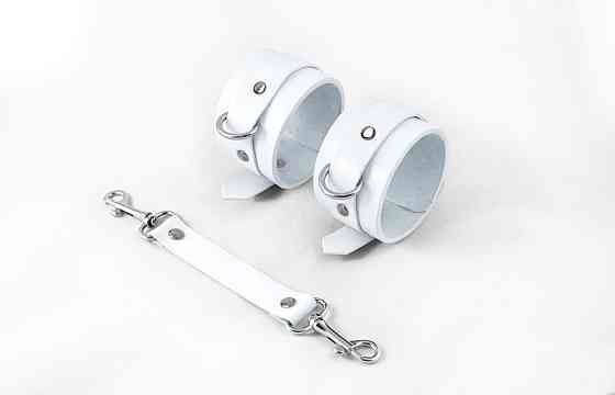 Наручники Feral Feelings - Hand Restraints White, натуральна шкіра Sex Aura Київ
