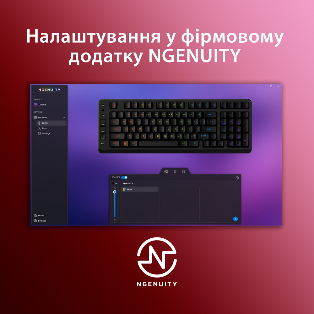 Клавіатура HyperX Eve 1800 USB Black (B7JE0AA) ( 28456 ) Харьков - изображение 5
