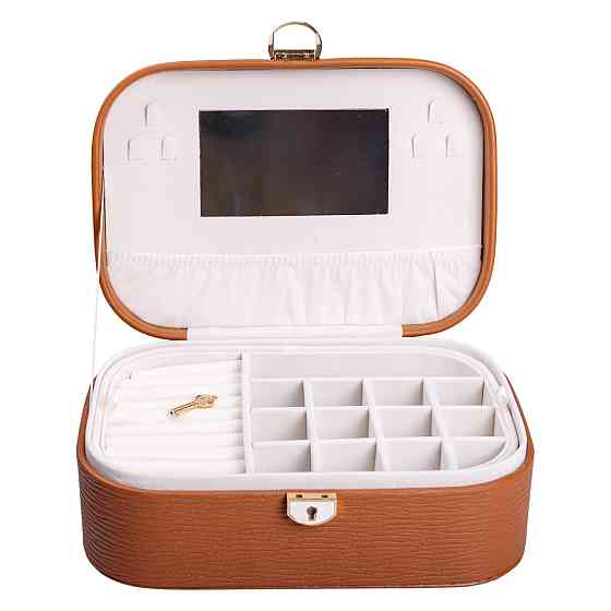 Yiwu Скринька для прикрас з еко шкіри 2 яруси із замком органайзер для ювелірних виробів HP-5-1 Коломыя