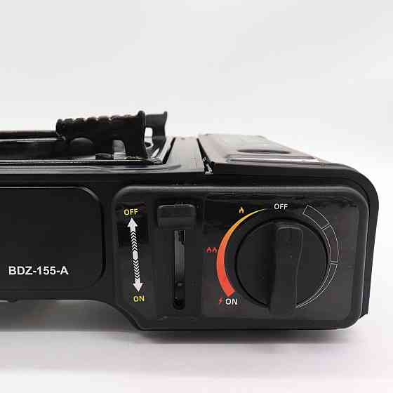 Портативна газова плита BDZ-155-A + Подарунок Ліхтар підвісний BL-2029 / Туристична похідна плита Київ