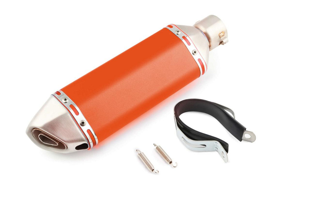 Глушник (тюнінг) 370*105mm (нержавіюча сталь, три-овал, червоний, прямоток) (yoshimura) 118 Мукачево - фото 1