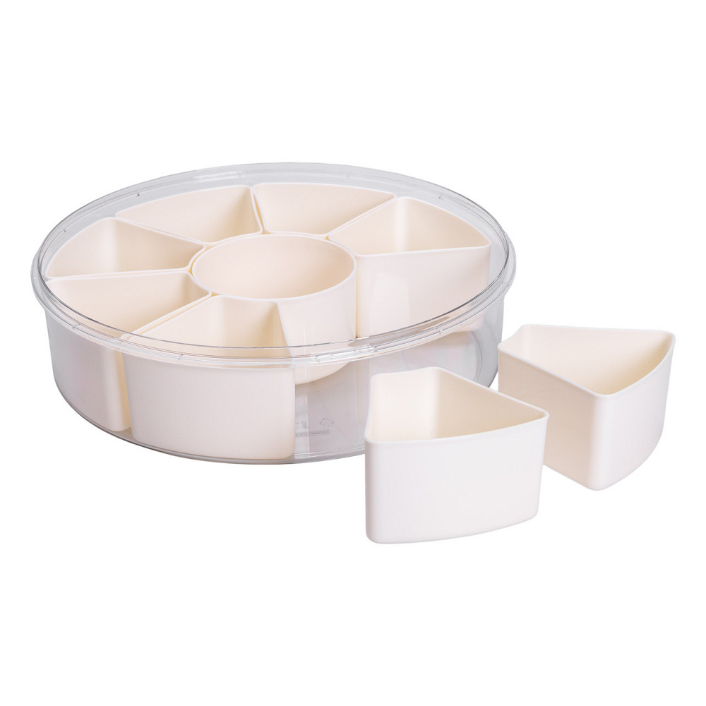 Бежевий контейнер для їжі з 9 відсіками Ø29 см Київ - фото 3