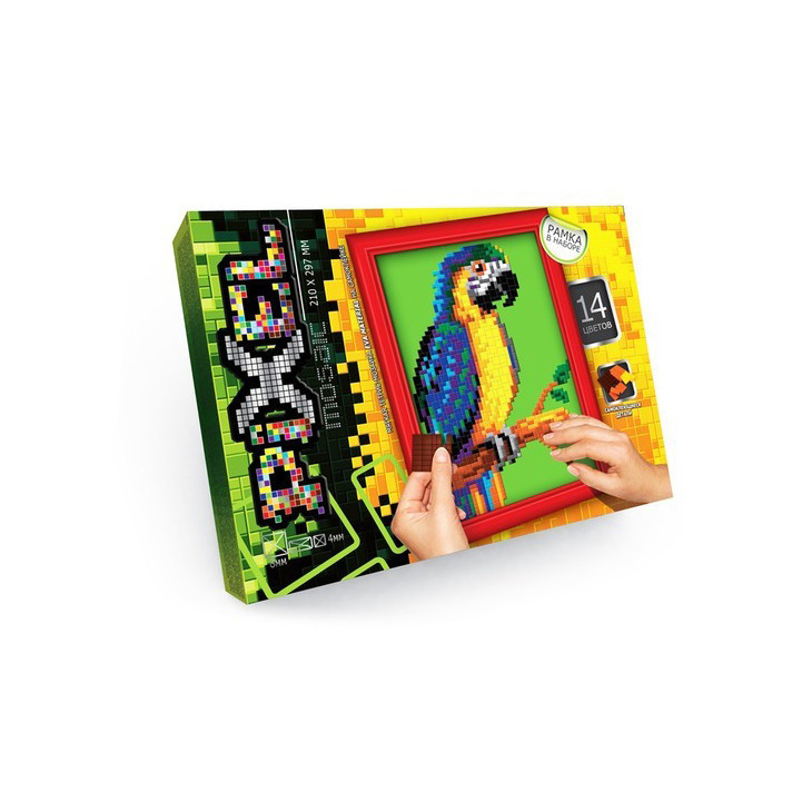 Набір для творчості "Мозаїка Піксель: Папуга" РМ-01-02, 21х29,7 см, рамка в наборі Вінниця - фото 1