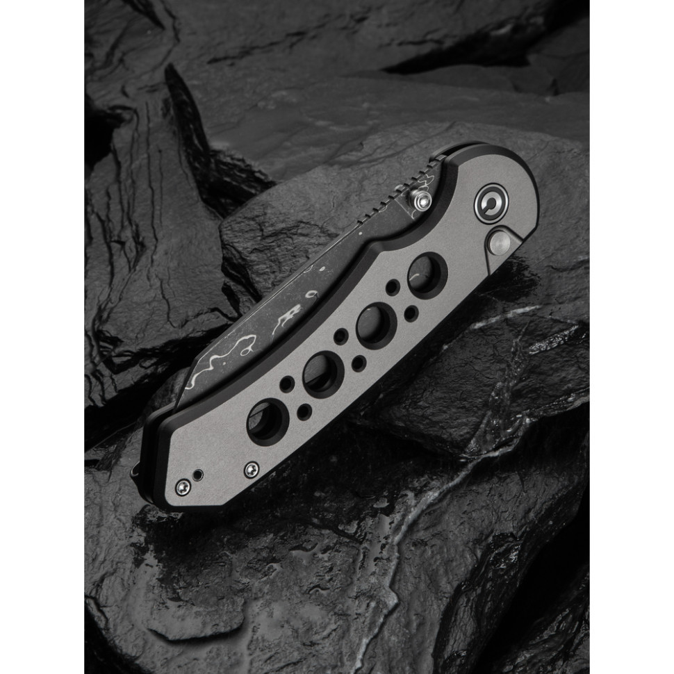 Ніж складаний туристичний Civivi Pragma Prime, (8.9 см) Damascus / Aluminum сірий Київ - фото 15