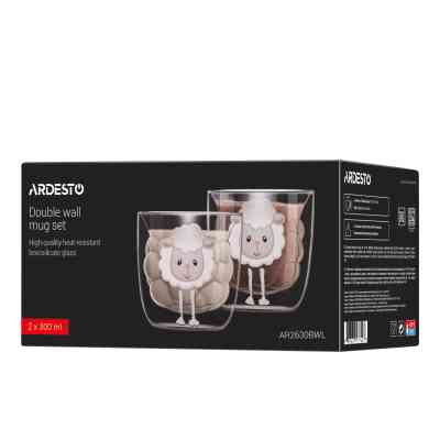 Набор стаканов Ardesto 300мл, 2шт, боросилікатне скло, прозорий (AR2630BWL) Винница