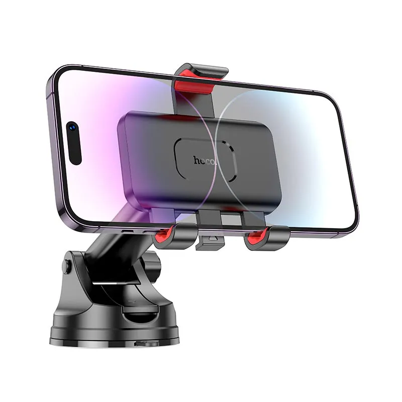 Автомобильный держатель для телефона HOCO H22 Dragon automatic clamping car holder(center console) Red Black Одесса - изображение 6