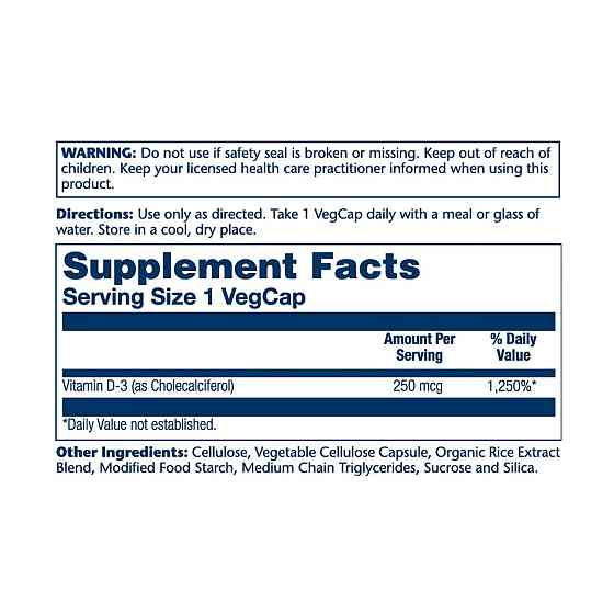 Вітамін Д3 Solaray Super Strength Vitamin D-3 10 000 МЕ 60 vcaps Київ