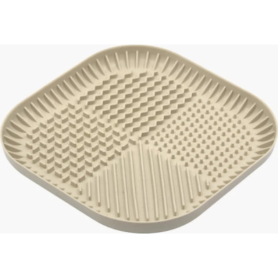 Универсальная посуда для животных Fiboo Fiboowl коврик для слизывания лакомства и еды, L бежевый (FIB0225) Винница - изображение 1