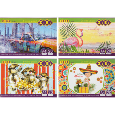 Альбом для рисования ZiBi А4, KIDS Line 20 листов, на скобе (ZB.1423) Винница - изображение 1
