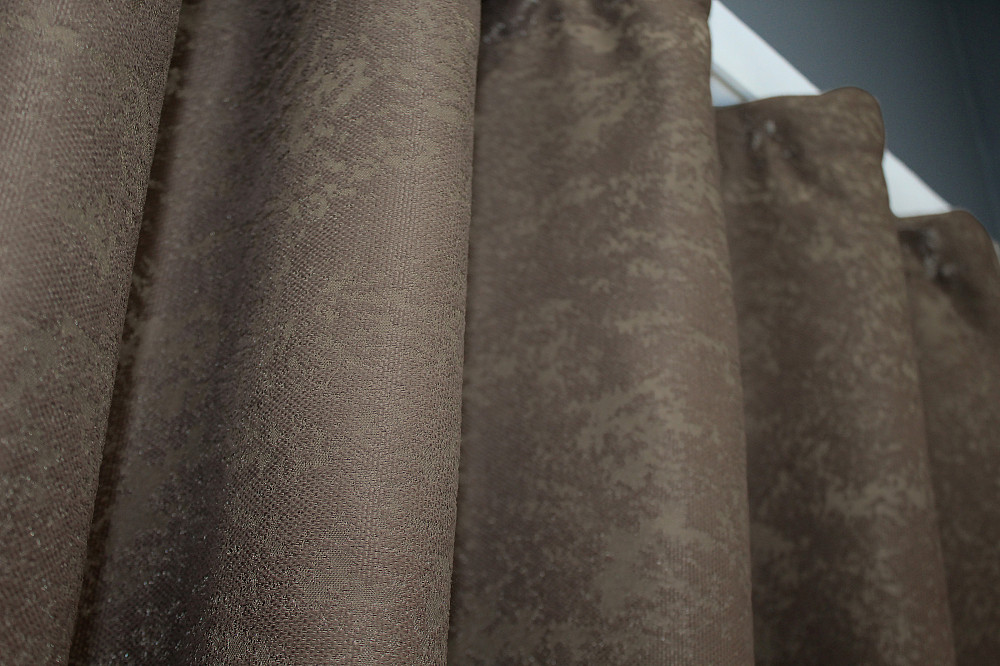 Комплект коротких штор VR-Textil Лен мрамор Pavliani № 1372ш 130х170 см 2 шт Какао (35-0062) Киев - изображение 8