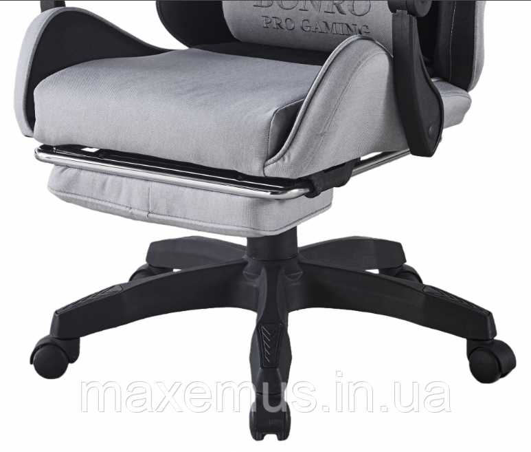 Кресло геймерское из ткани с подставкой для ног B 1 4 5 компьютерное кресло для геймера черно-серое Мостиска - изображение 5