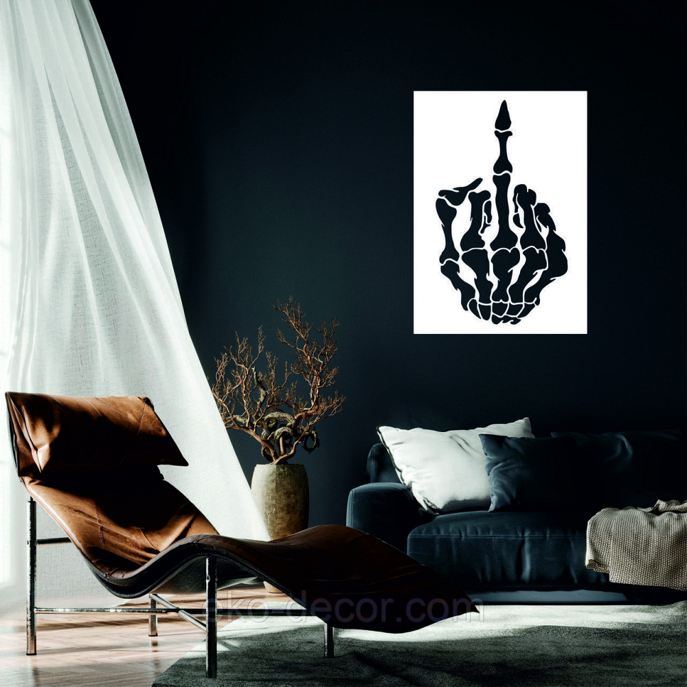 Декоративное настенное Панно «Средний палец» Декор на стену 110*78 см, Белый Киев - изображение 1