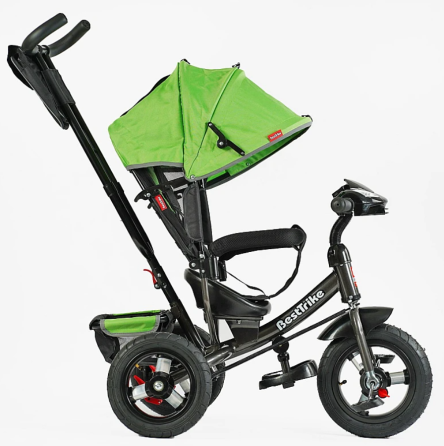 Велосипед триколісний Best Trike з батьківською ручкою надувні колеса Зелений (34-820) Чернігів