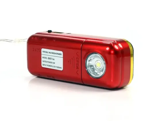 Портативний радіоприймач BKK B851SS USB MP3 TF з ліхтариком, годинником та акумулятором 18650 Одеса