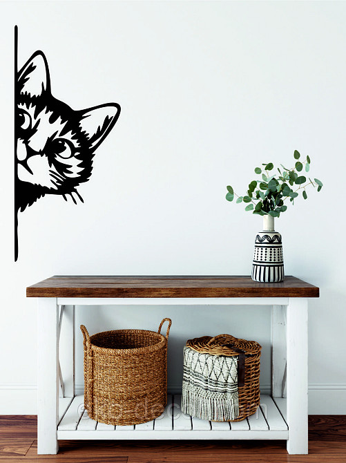 Декоративне настінне 3D Панно «Кіт» Декор на стіну з об'ємом (ціна за 1 шт) Київ - фото 3