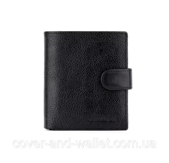 Невелике чоловіче портмоне вертикального типу з натуральної чорної шкіри Marco Coverna MC 010-894 Київ
