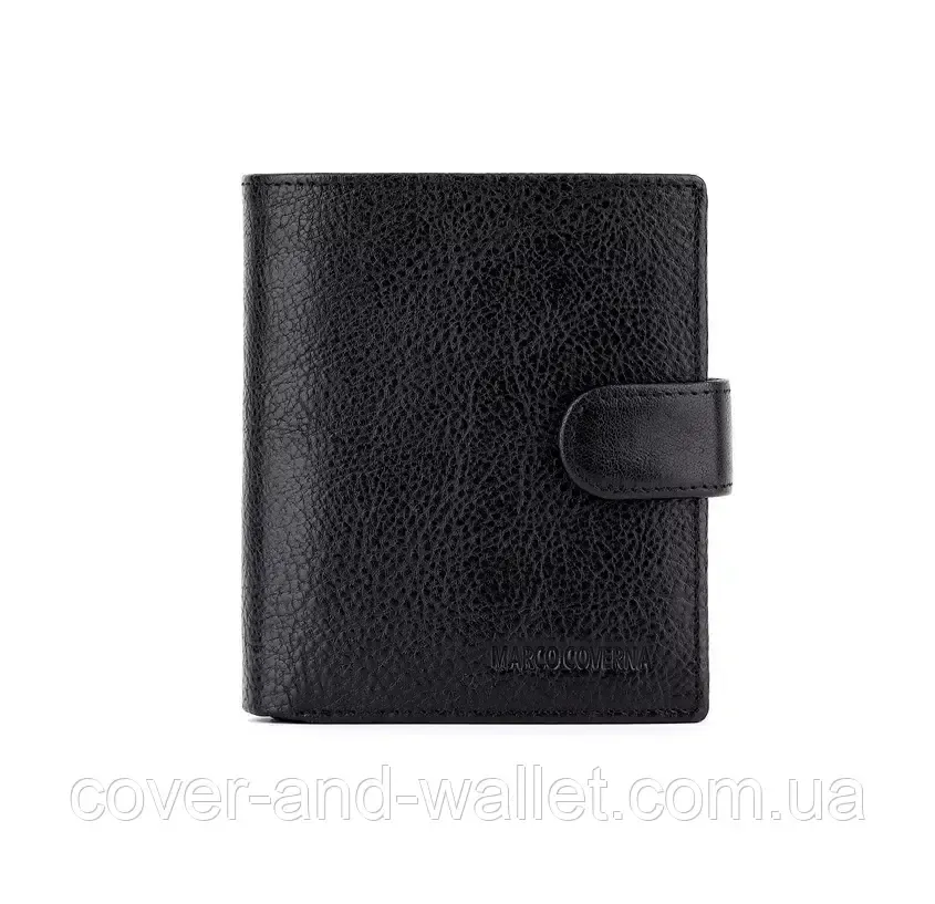 Небольшое мужское портмоне вертикального типа из натуральной черной кожи Marco Coverna MC 010-894 Киев - изображение 2