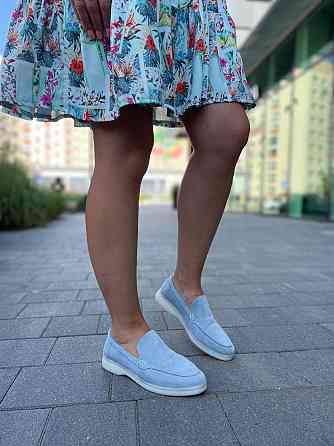 Лоферы женские KATI SHOES голубые натуральная замша демисезонные 36-40 (141) Коломия
