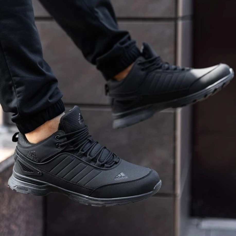 Зимові високі Кросівки Adidas GORE-TEX Чоловічі Чорні з МЕХОМ Адідас Гортекс (розміри: 41,42,43,44,45,46) Дніпро - фото 5