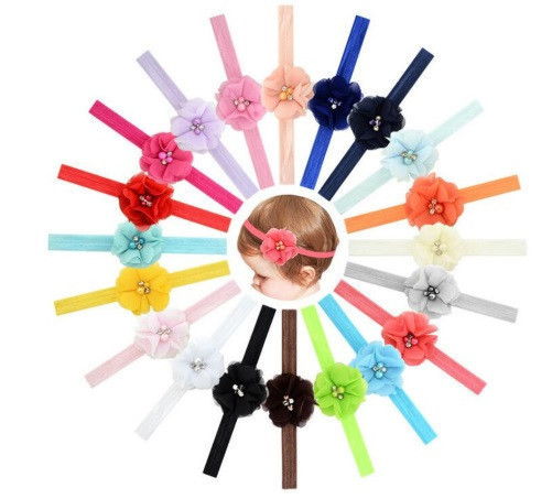 Пов'язка дитяча з квіткою салатова - універсальний (на резинці), квітка 5,5 см Київ - фото 2