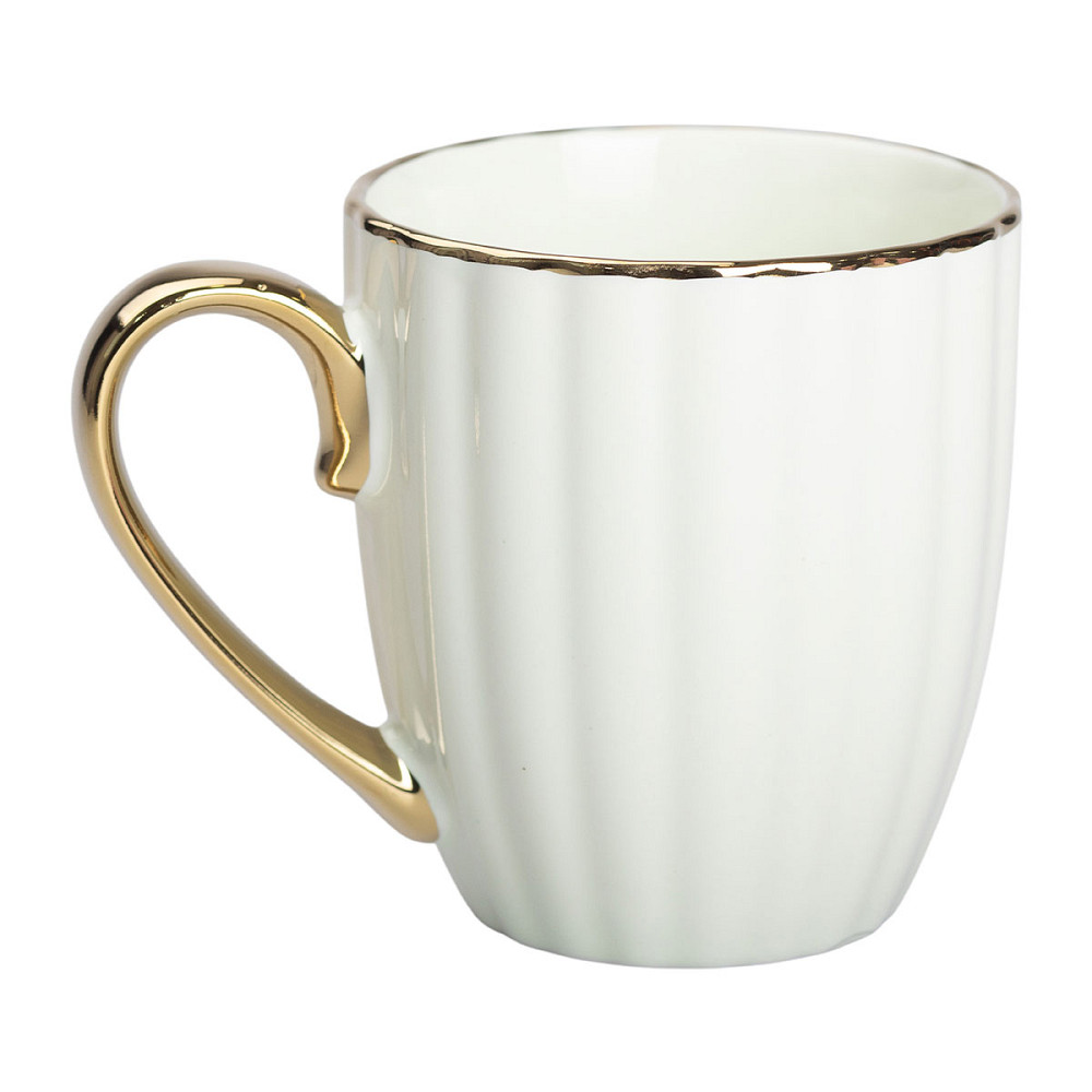 Чашка порцелянова із золотим обідком і золотою ручкою 420 (мл) М'ятний RX-N240629M Коломия - фото 4
