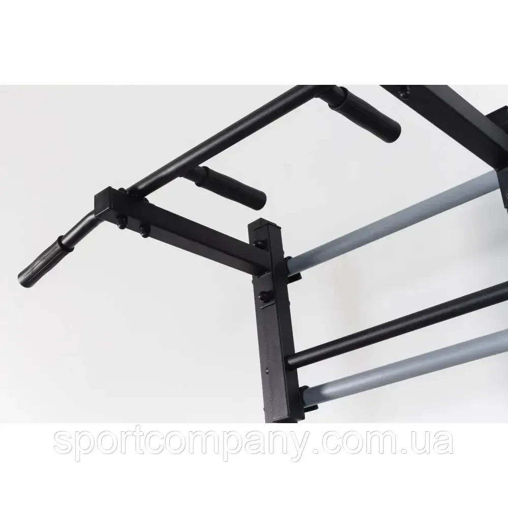 Шведская стенка передвижная Universal Black универсальная без креплений со скамьей для пресса турник брусья Каменское - изображение 7