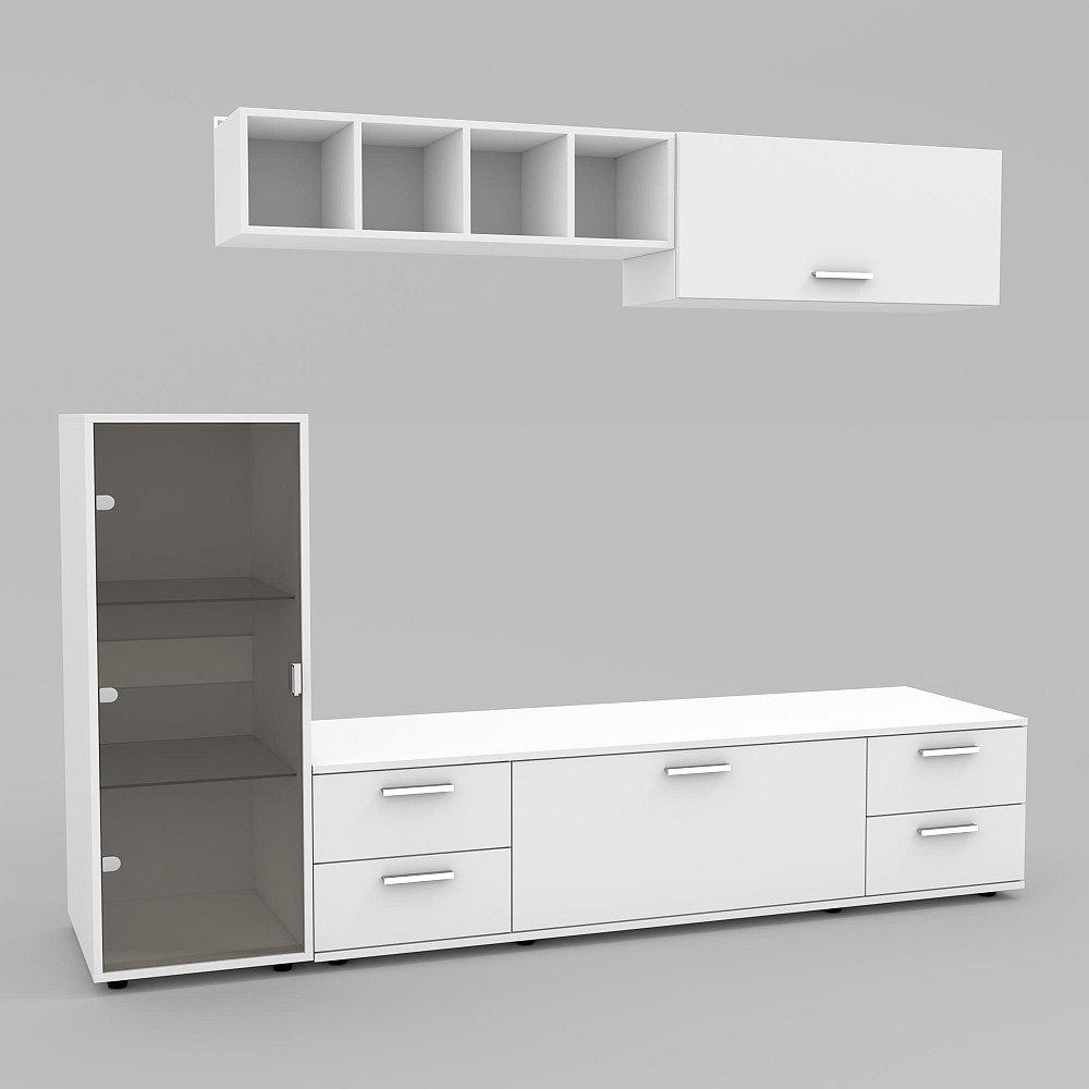 Стенка в гостиную Hugo-3, Белый, 2060х520х1700 Львов - изображение 1