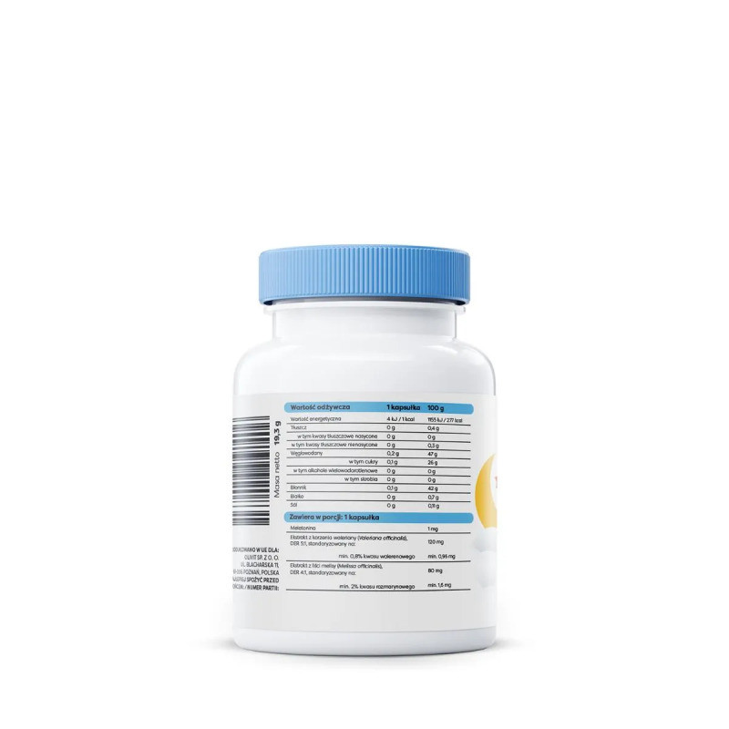 Мелатонин с валерианой и мелиссой Osavi Melatonin with Valerian & Lemon Balm (1 mg) Vegan 60 caps Луцк - изображение 2