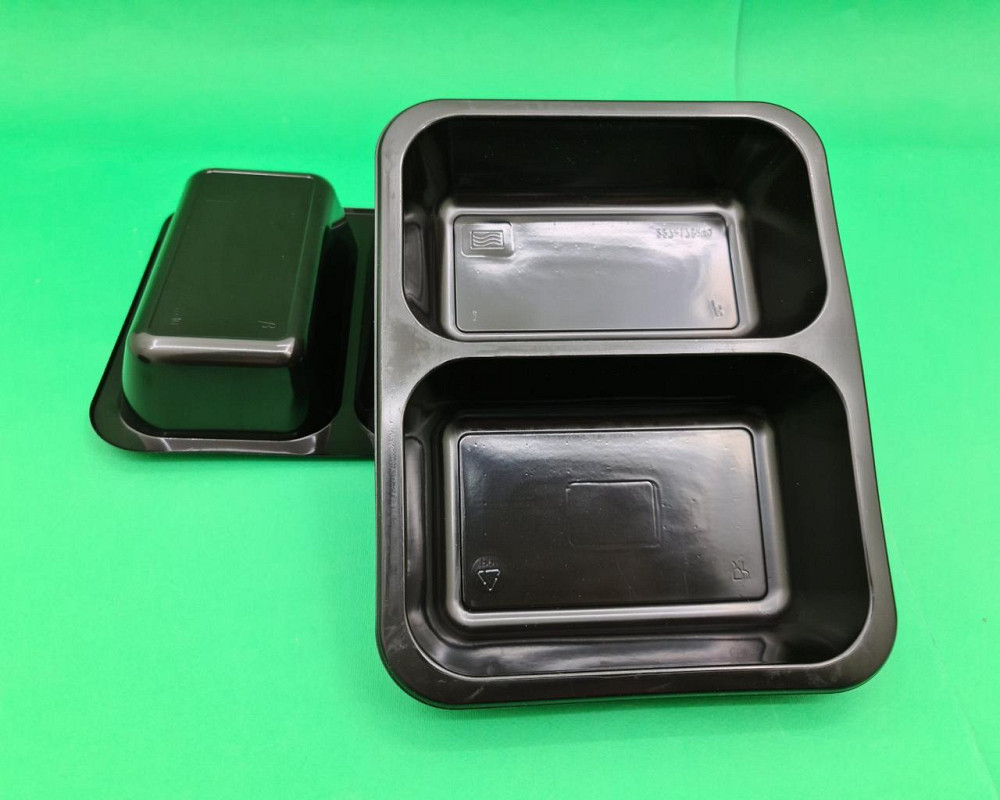 Ланч бокс поліпропіленовий чорний T-2 227 х 178 х 40 мм (50 шт) Харків - фото 6