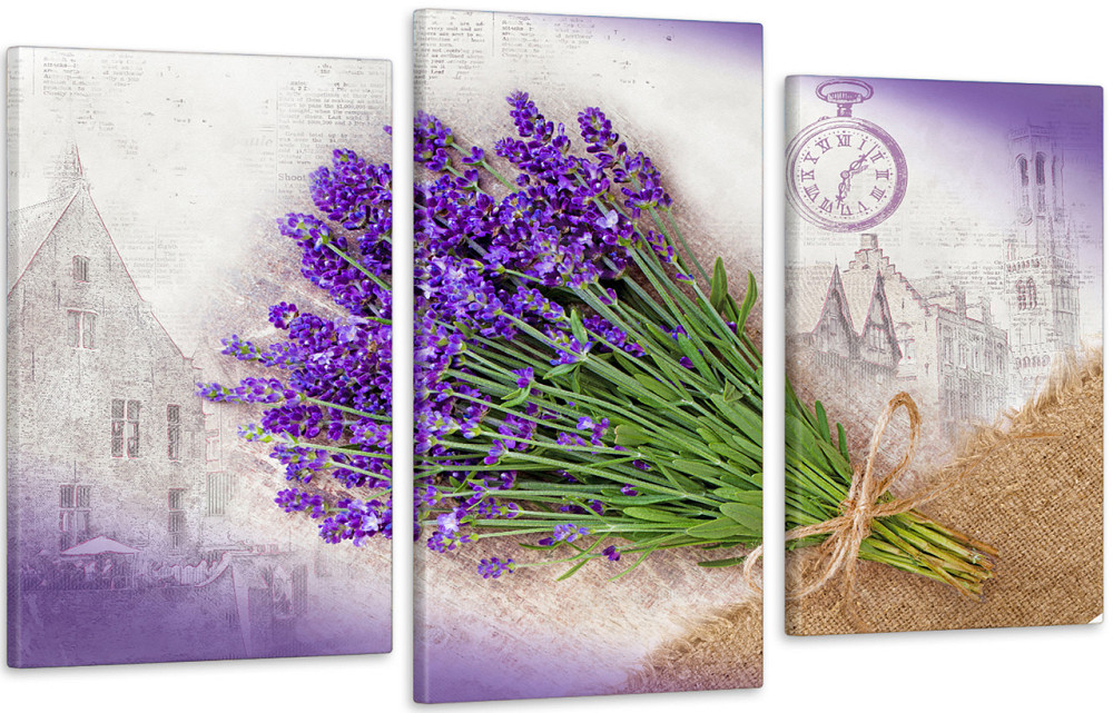 Модульная картина в гостиную / спальню Лаванда Art-617_3 70x130 см Киев - изображение 1