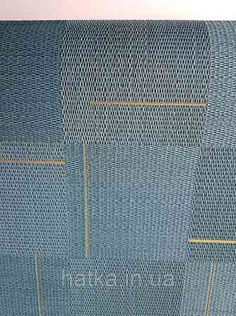 Шпалери вінілові на флізелін Sirpi AltaGamma Home 3 геометрія 3д бірюзові сині квадрати золотисті смуги Київ