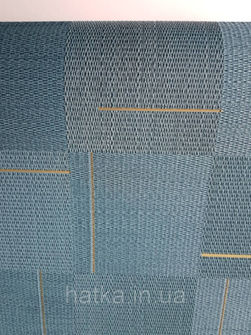 Шпалери вінілові на флізелін Sirpi AltaGamma Home 3 геометрія 3д бірюзові сині квадрати золотисті смуги Київ - фото 1