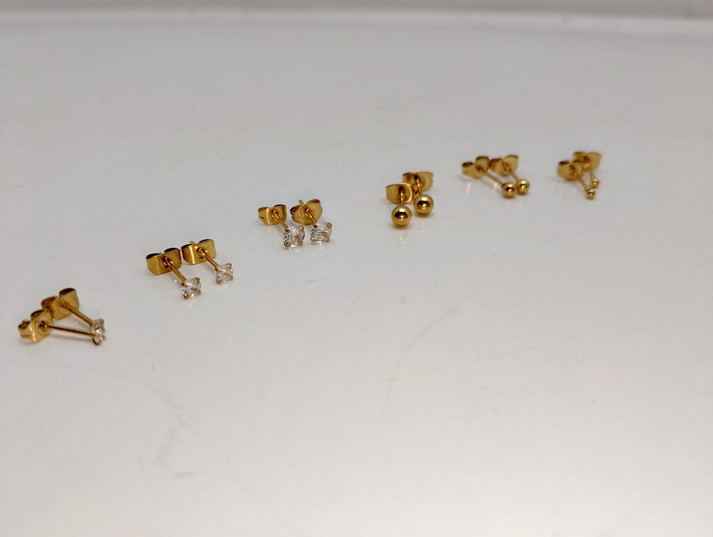 Набір сережок гвіздки 6 пар Луцьк - фото 1